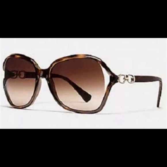 New w/Tag Coach Tortoise Kissing C Square Sunglasses with Case Below $195 Retail - Picture 5 of 5